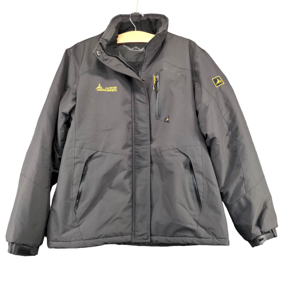 Moerdeng Men's Windbreaker Jacket Black Large Long Sleeve Waterproof Breathable